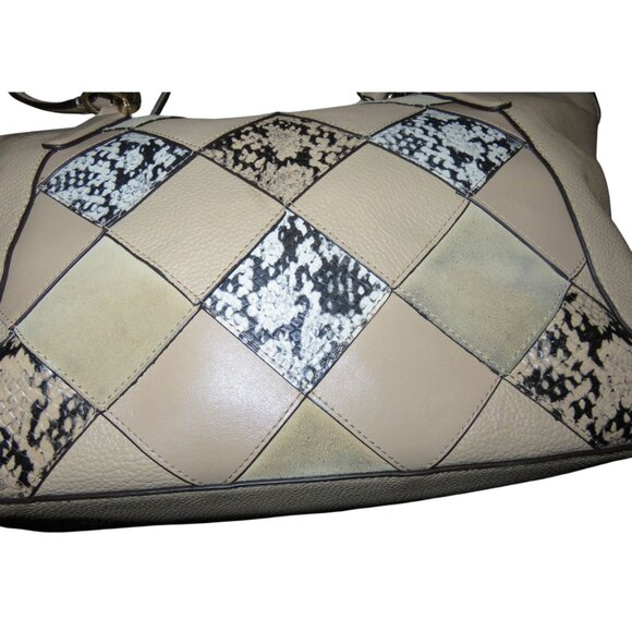 Coach 2016 Ava Mixed Suede & Python Embossed Leather Tote 57510 Beechwood Beige - Picture 16 of 16